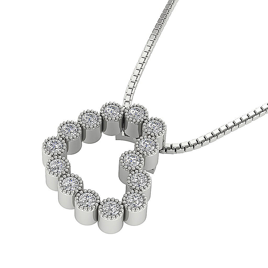The Talia Gold Heart Diamond Pendant necklace For Her