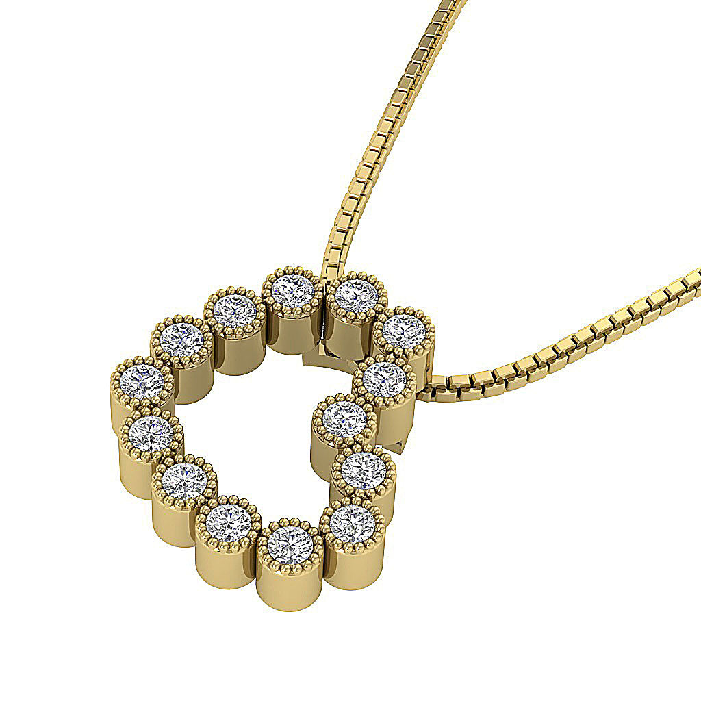 The Talia Gold Heart Diamond Pendant necklace For Her