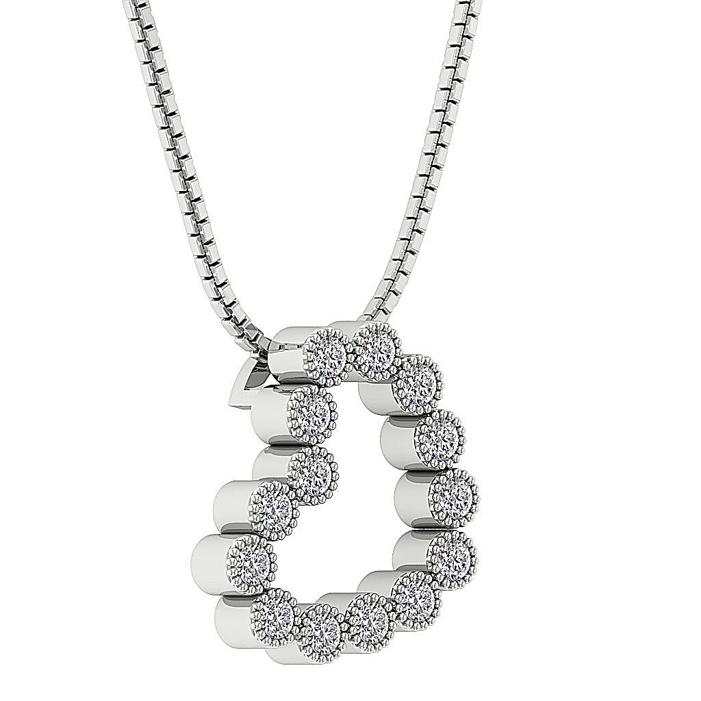 The Talia Gold Heart Diamond Pendant necklace For Her