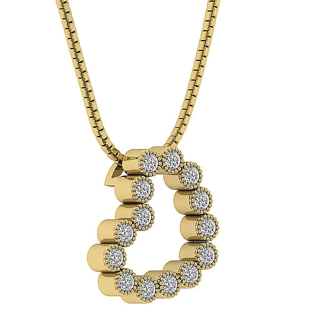 The Talia Gold Heart Diamond Pendant necklace For Her