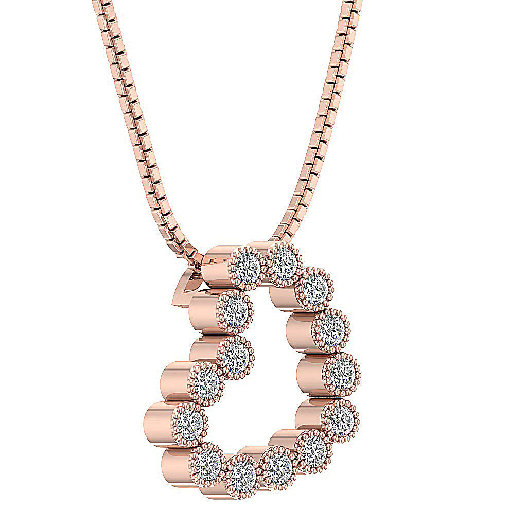 The Talia Gold Heart Diamond Pendant necklace For Her