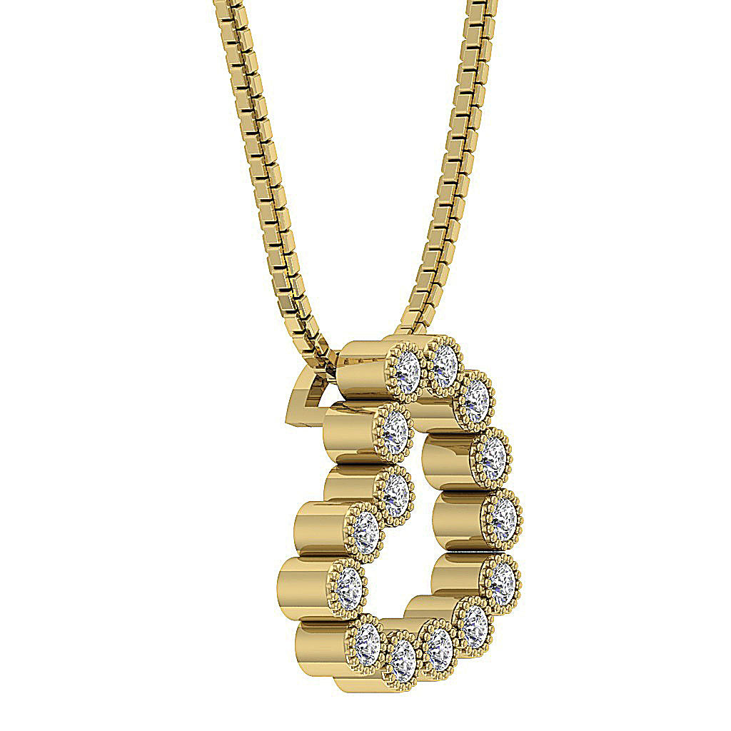 The Talia Gold Heart Diamond Pendant necklace For Her