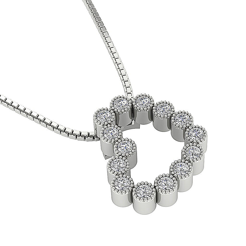 The Talia Gold Heart Diamond Pendant necklace For Her