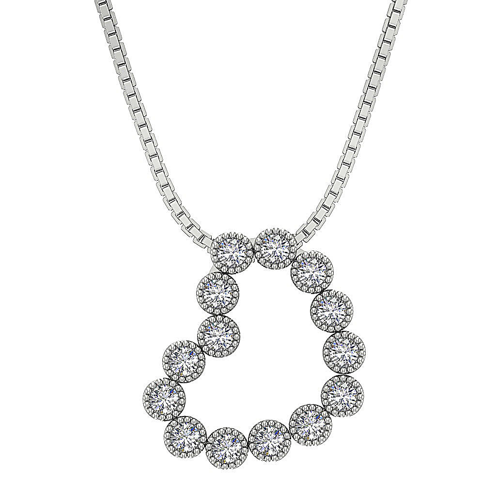 The Talia Gold Heart Diamond Pendant necklace For Her