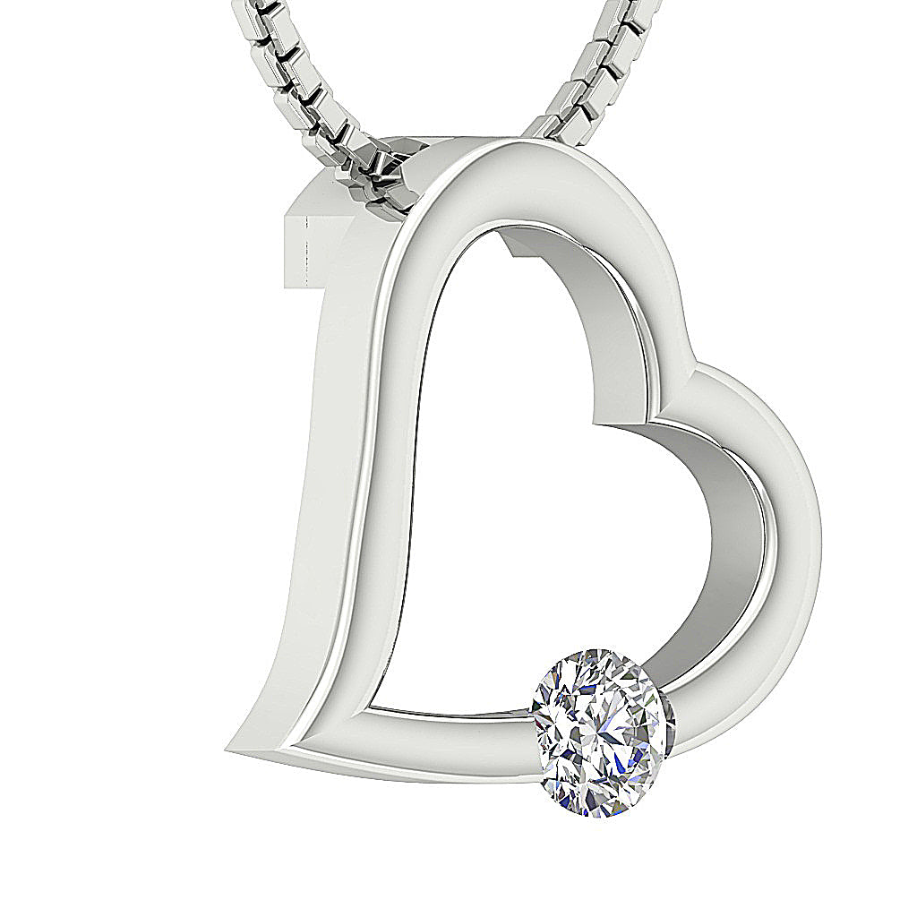 The Leonel Solitaire Diamond Unique Heart Pendant