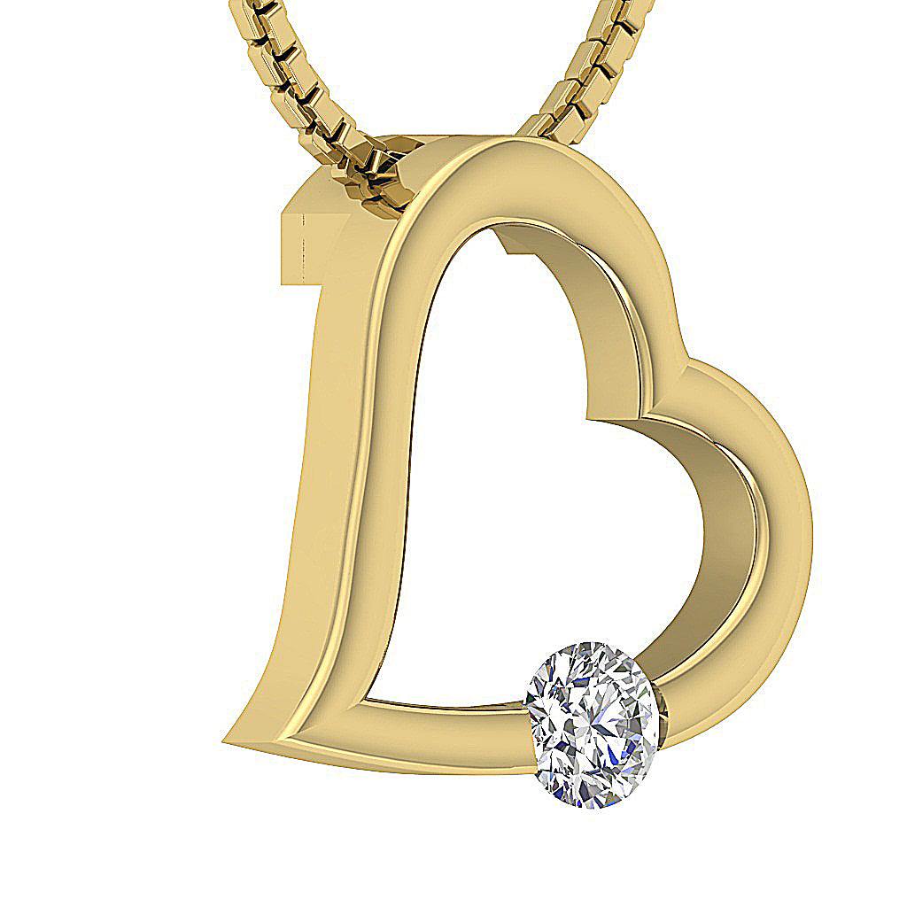 The Leonel Solitaire Diamond Unique Heart Pendant