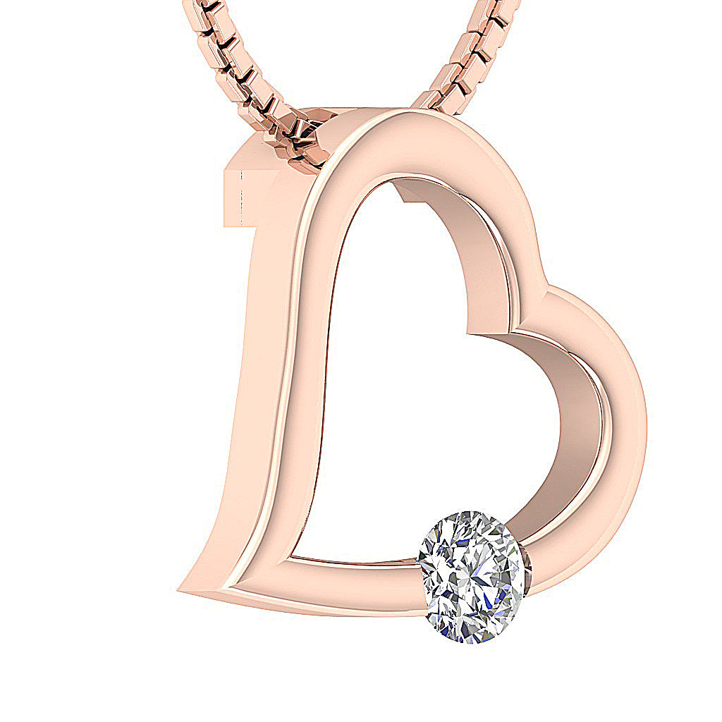 The Leonel Solitaire Diamond Unique Heart Pendant