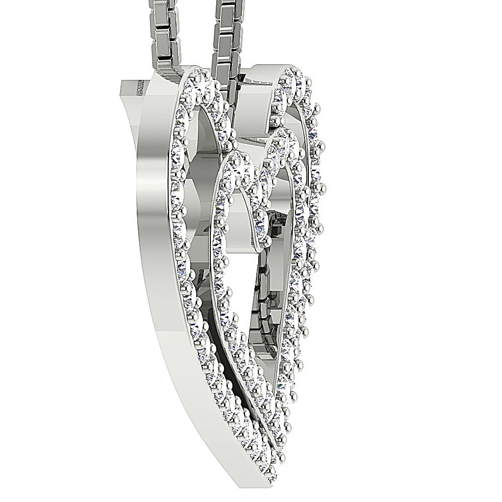 The Zyaire Dual Heart Diamond Pendant Necklace
