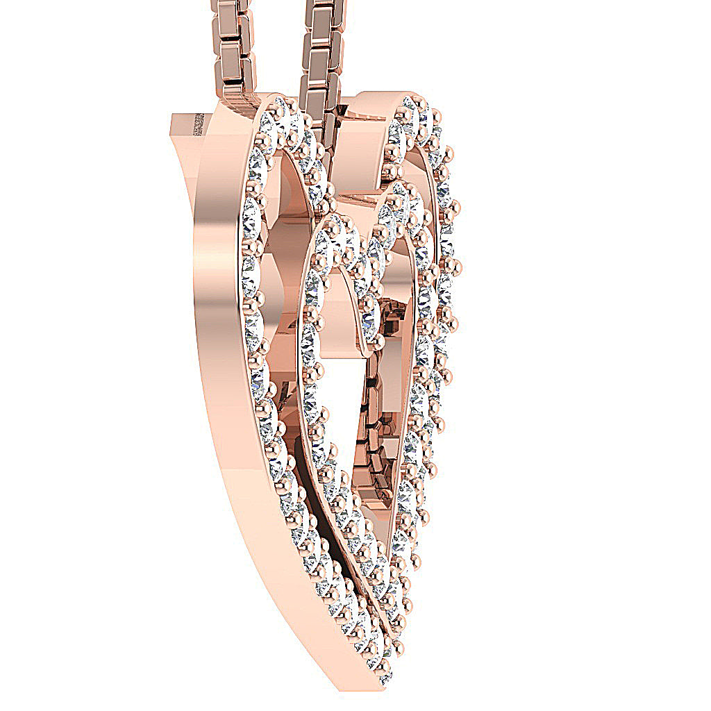 The Zyaire Dual Heart Diamond Pendant Necklace