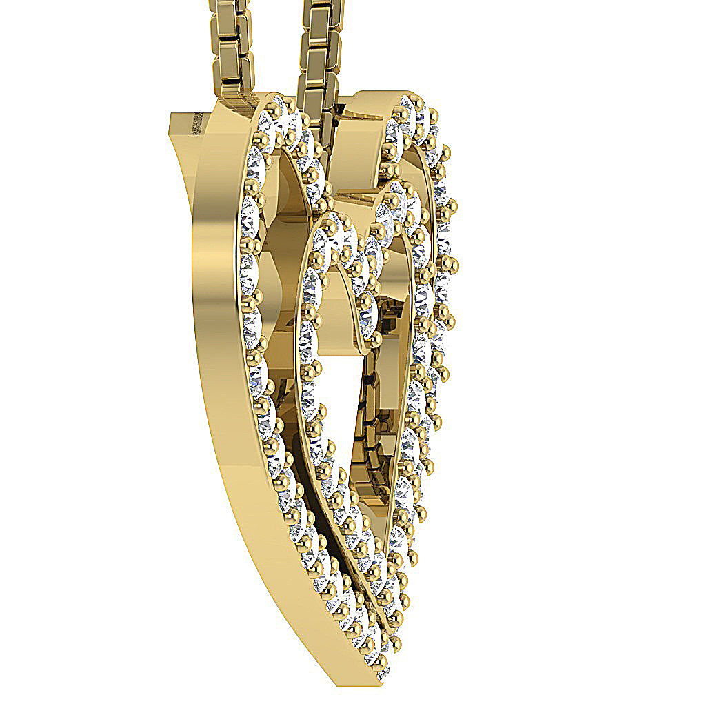 The Zyaire Dual Heart Diamond Pendant Necklace
