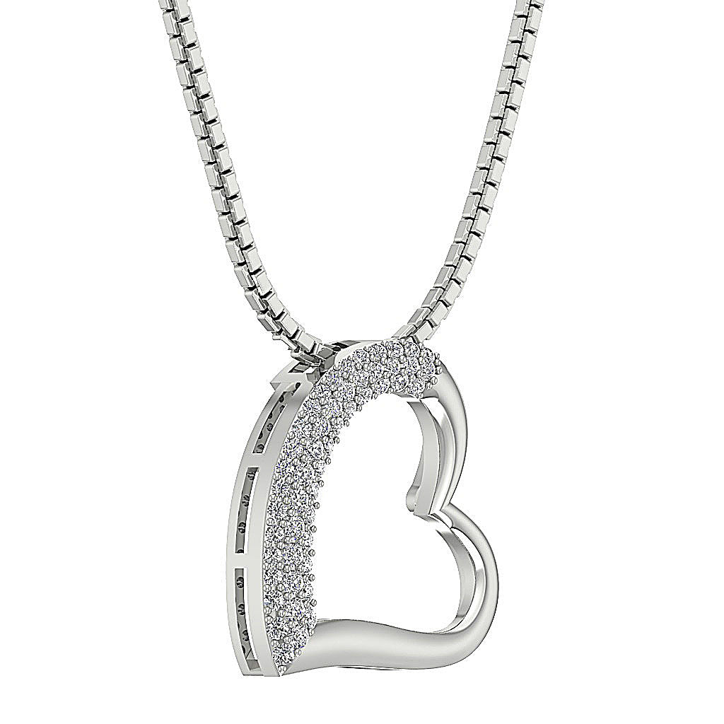 The Angelo Designer Heart Pendant Gold Genuine Diamond