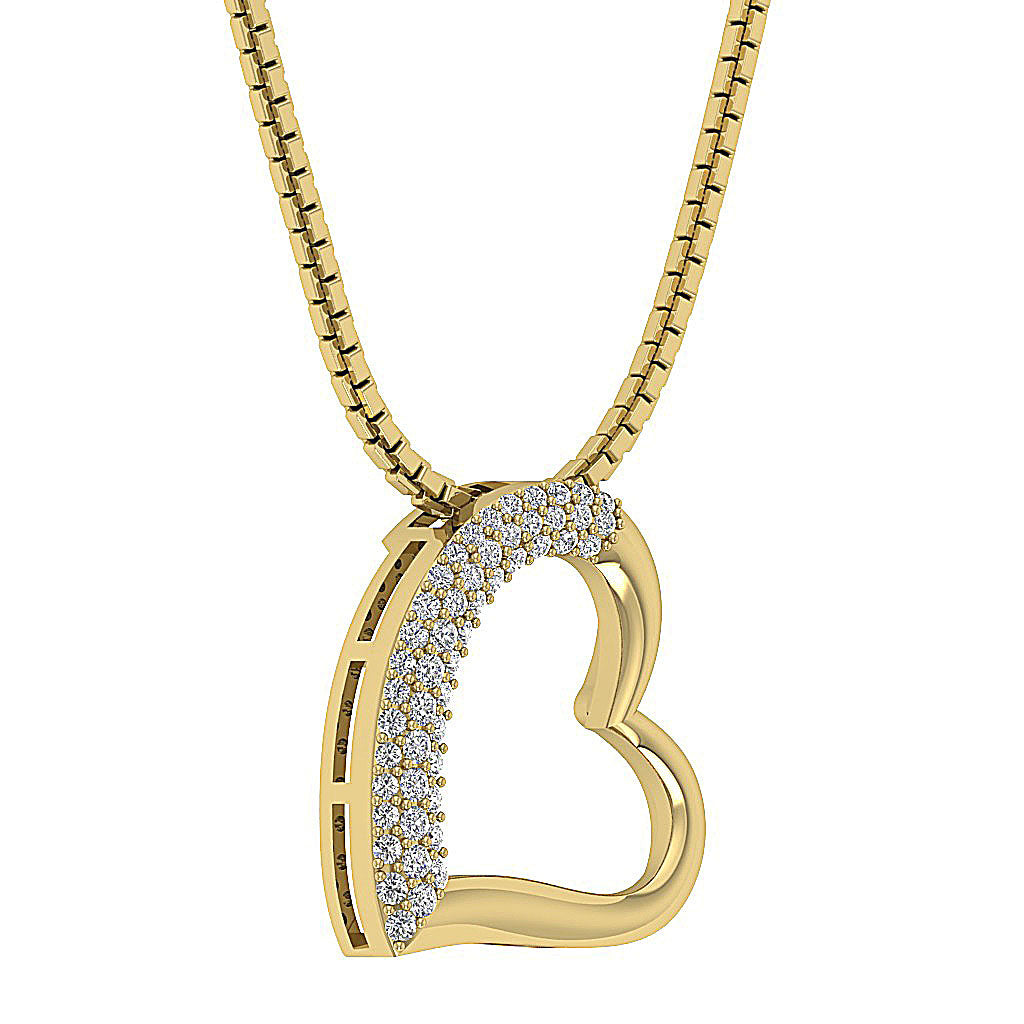 The Angelo Designer Heart Pendant Gold Genuine Diamond