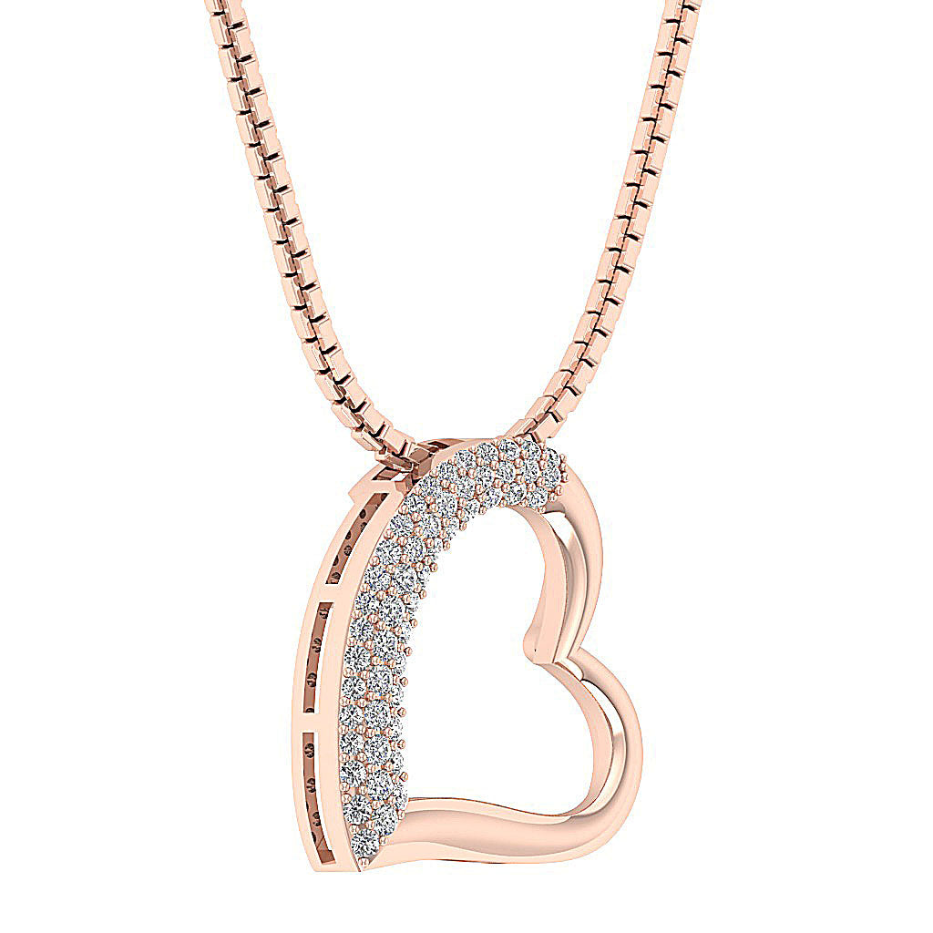 The Angelo Designer Heart Pendant Gold Genuine Diamond