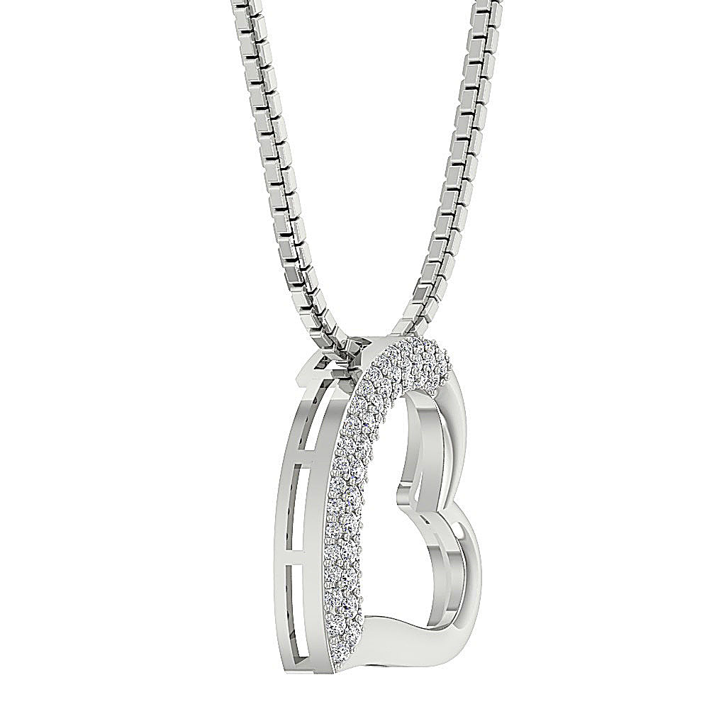 The Angelo Designer Heart Pendant Gold Genuine Diamond