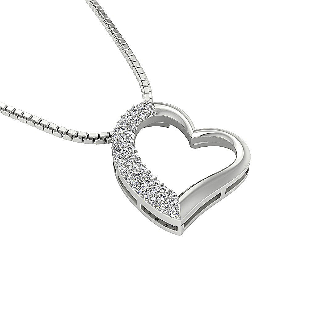 The Angelo Designer Heart Pendant Gold Genuine Diamond