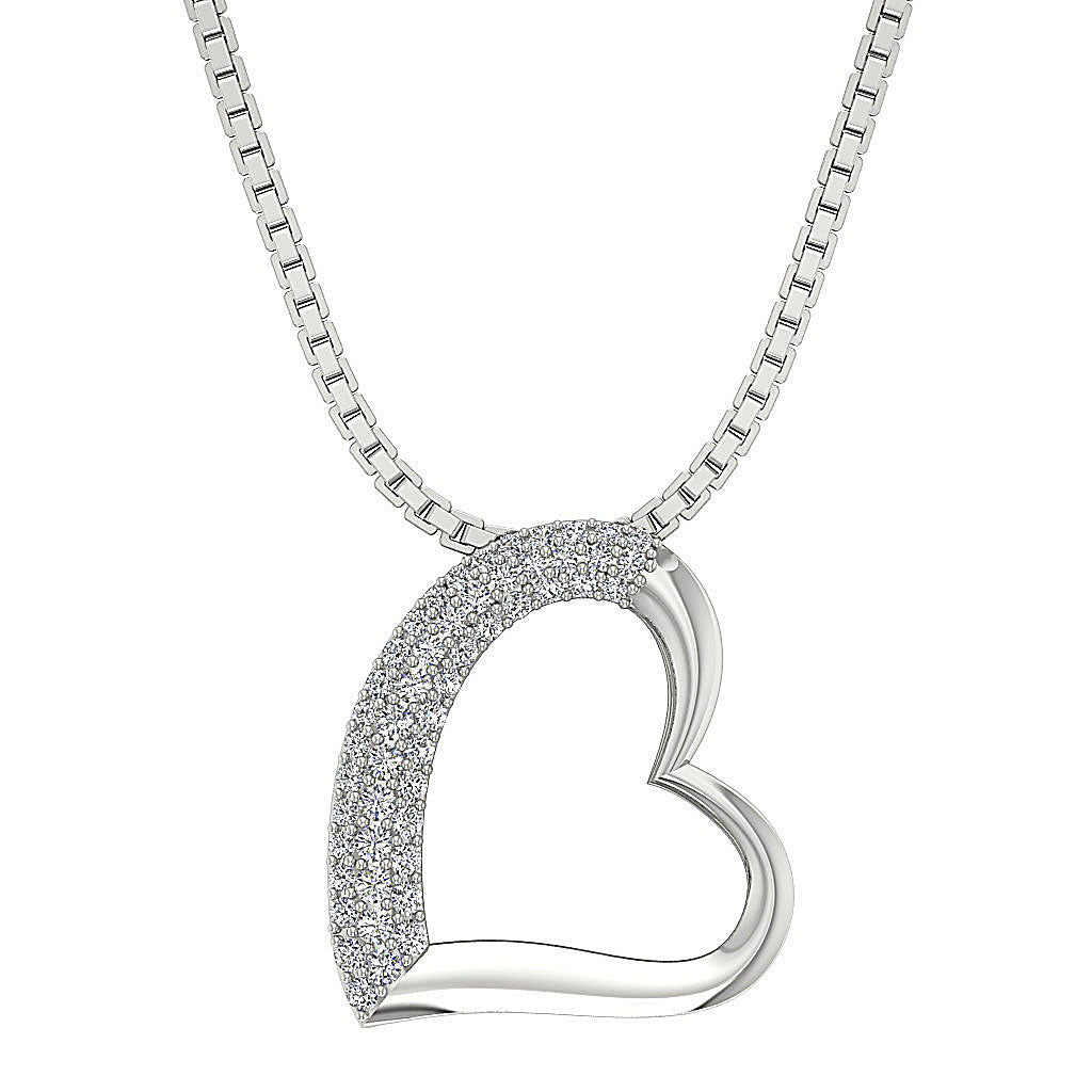 The Angelo Designer Heart Pendant Gold Genuine Diamond