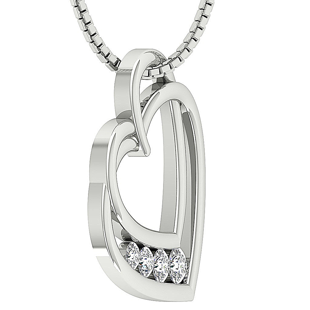 The Tatum Twisted Gold Diamond Heart Pendant Necklace