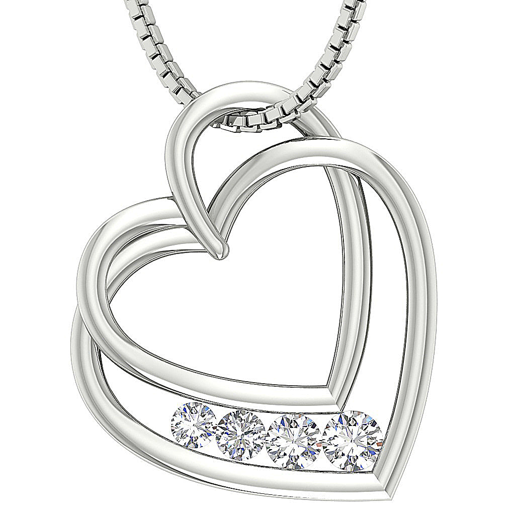 The Tatum Twisted Gold Diamond Heart Pendant Necklace
