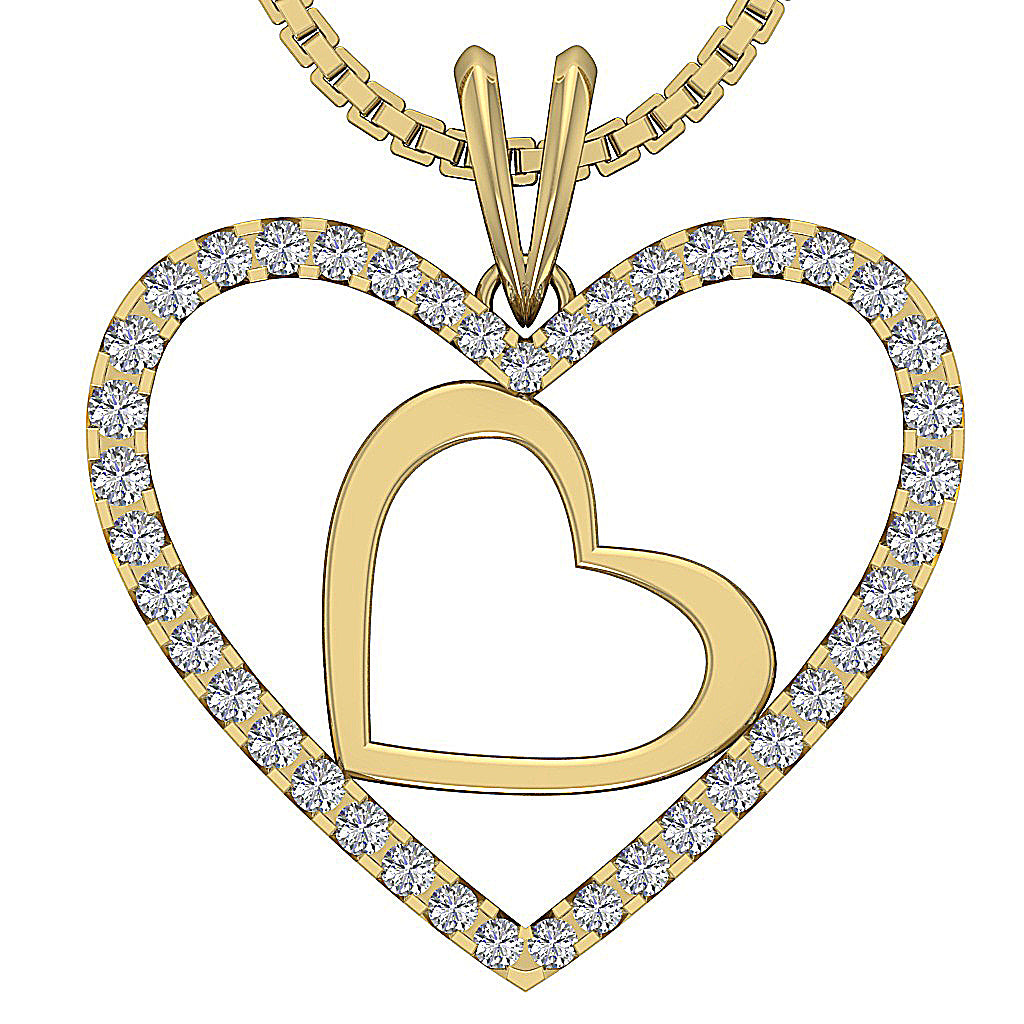The Adrian Real Diamond Double Heart Pendant