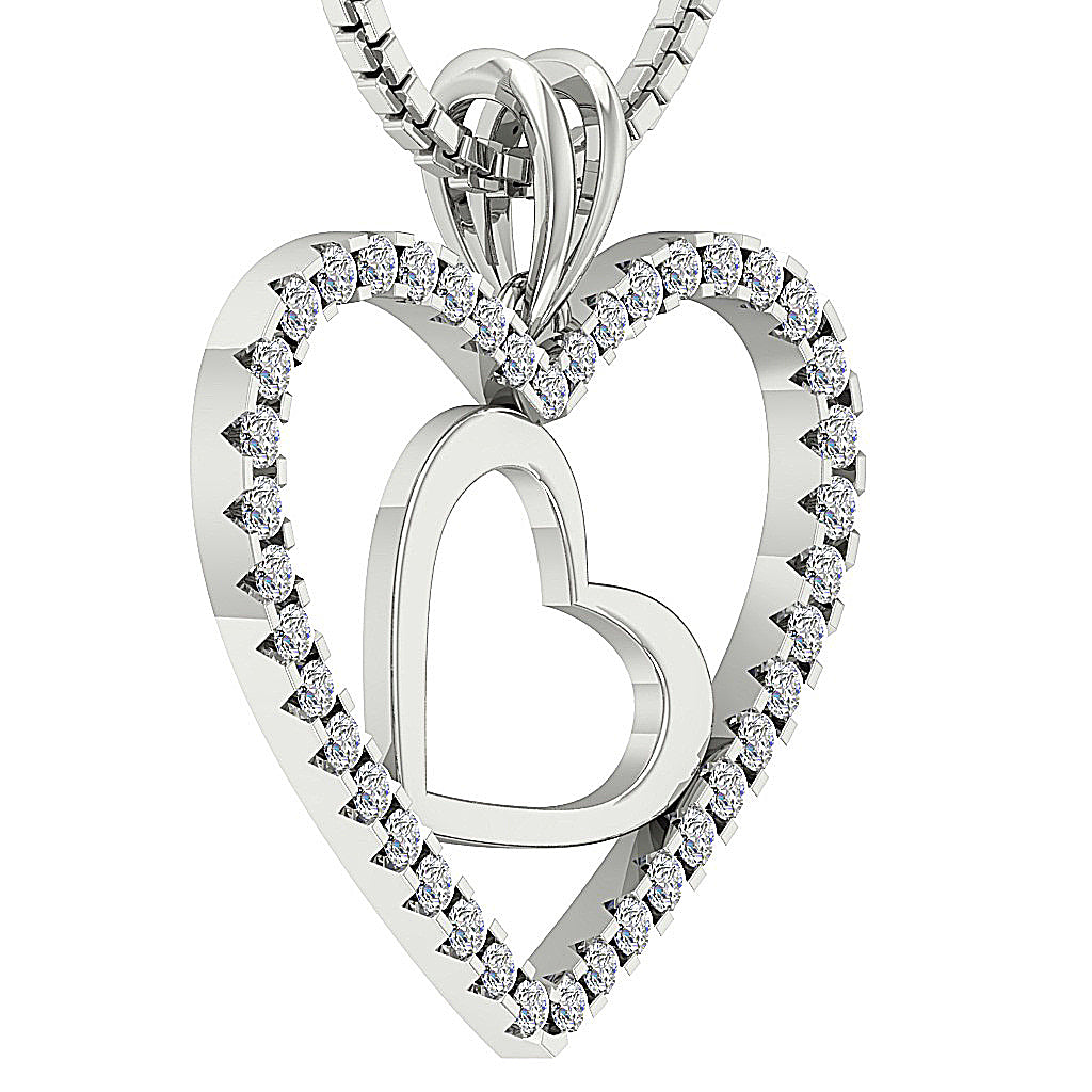 The Adrian Real Diamond Double Heart Pendant