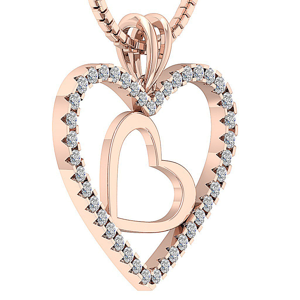 The Adrian Real Diamond Double Heart Pendant