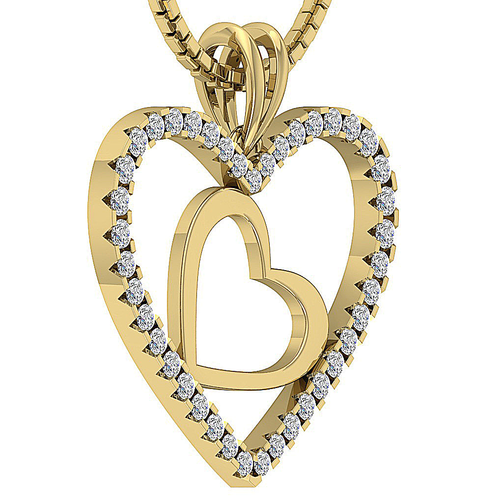 The Adrian Real Diamond Double Heart Pendant