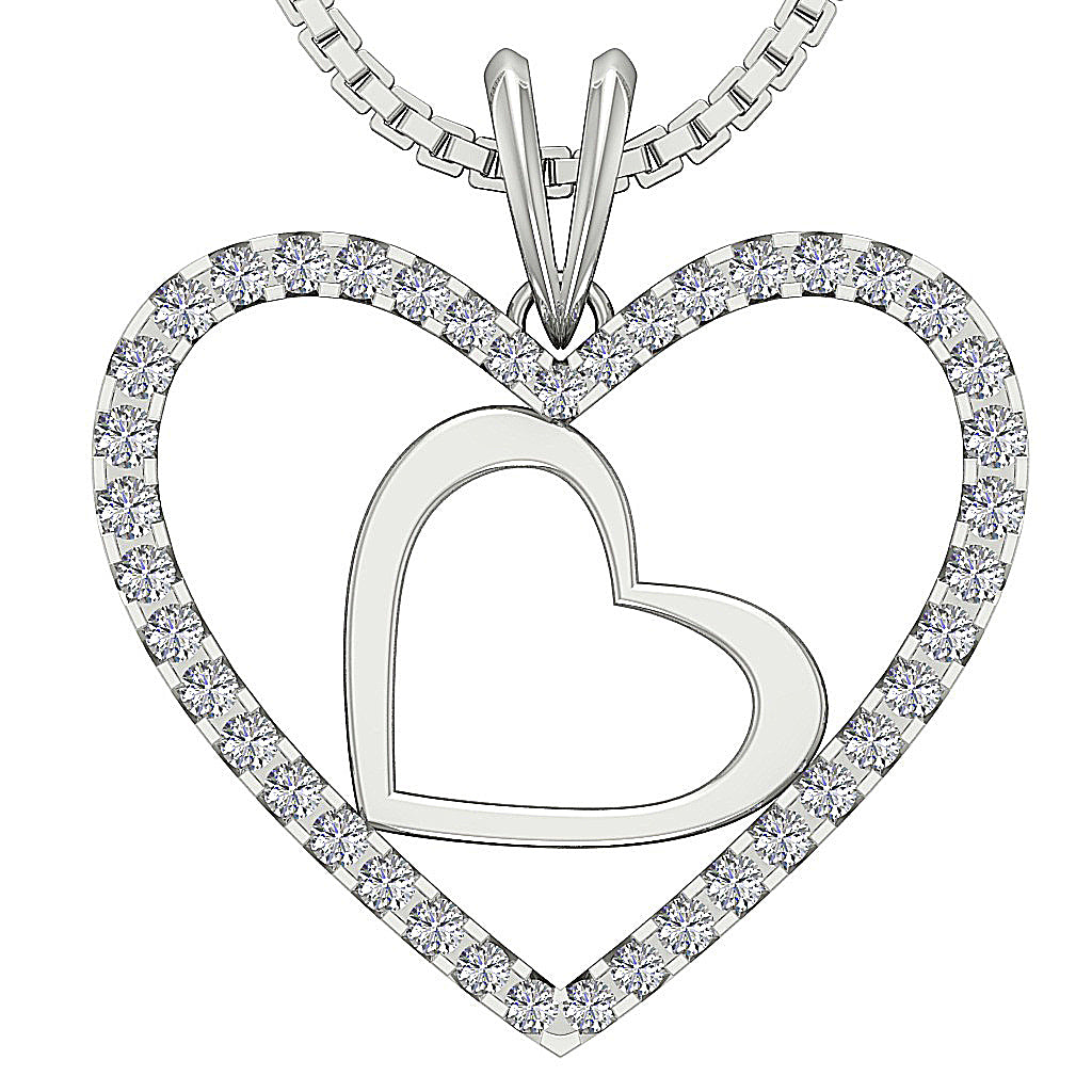 The Adrian Real Diamond Double Heart Pendant
