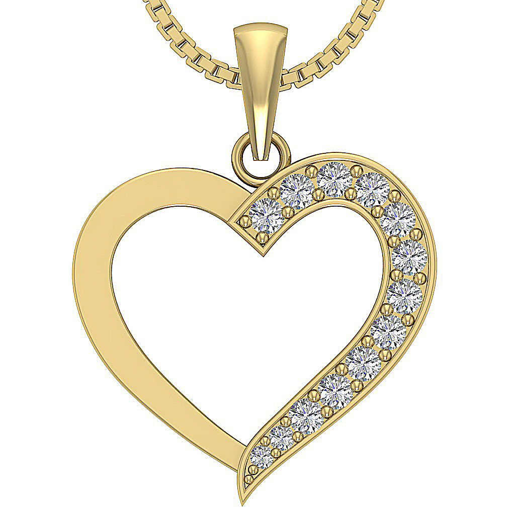 The Russell Genuine Diamond Rose Gold Heart Locket Pendant Gift for Her