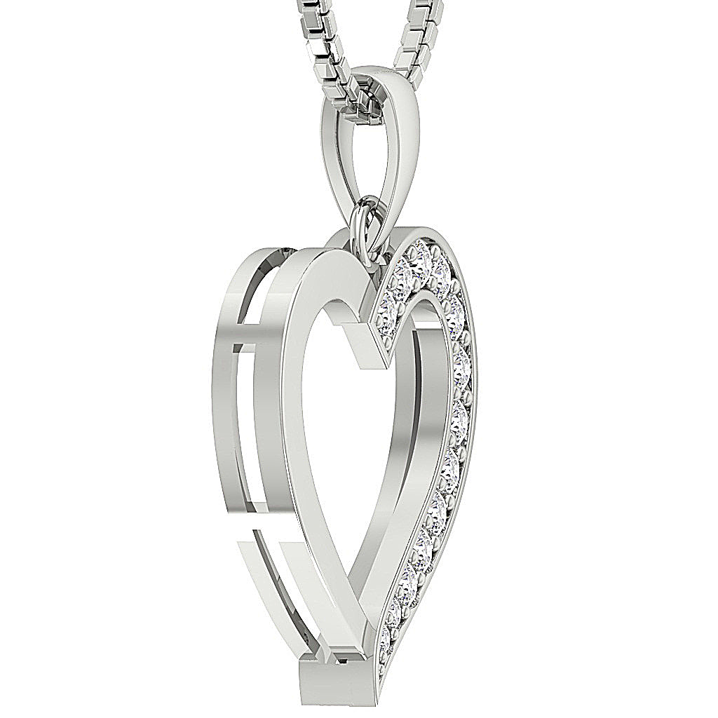 The Russell Diamond Gold Heart Locket Pendant Gift for Her