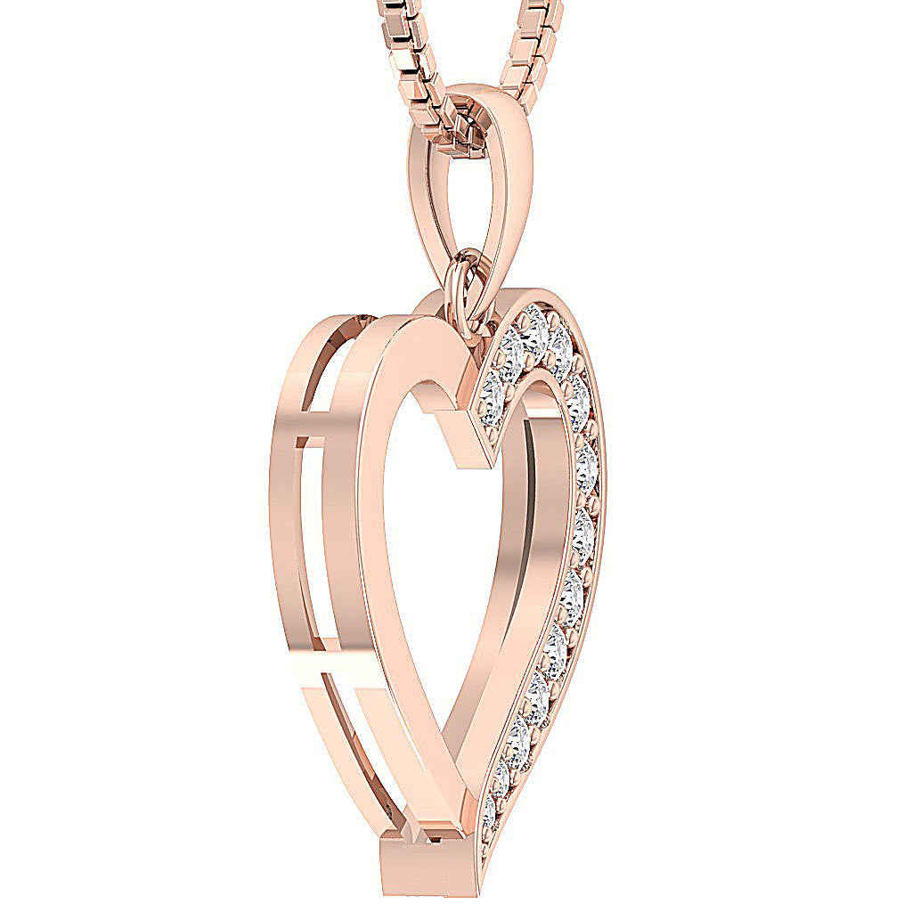 The Russell Diamond Gold Heart Locket Pendant Gift for Her