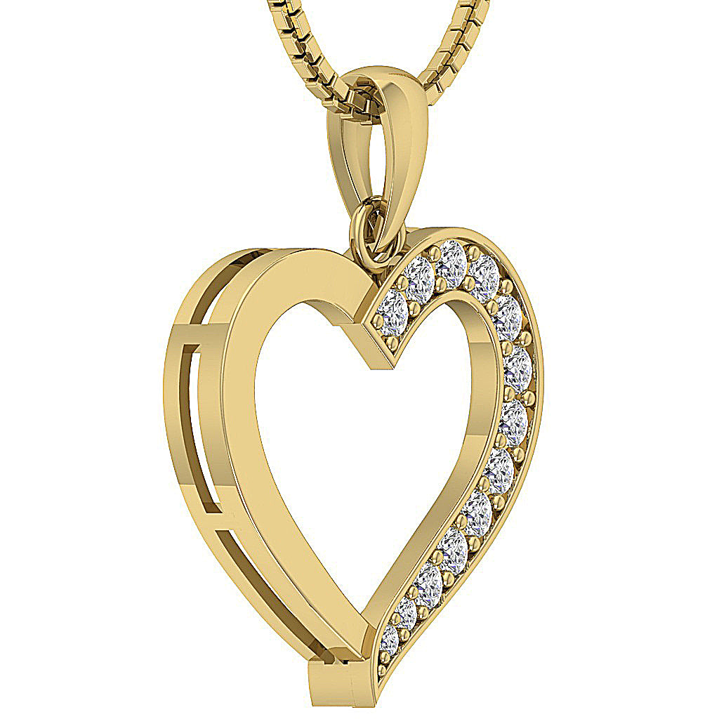 The Russell Diamond Gold Heart Locket Pendant Gift for Her