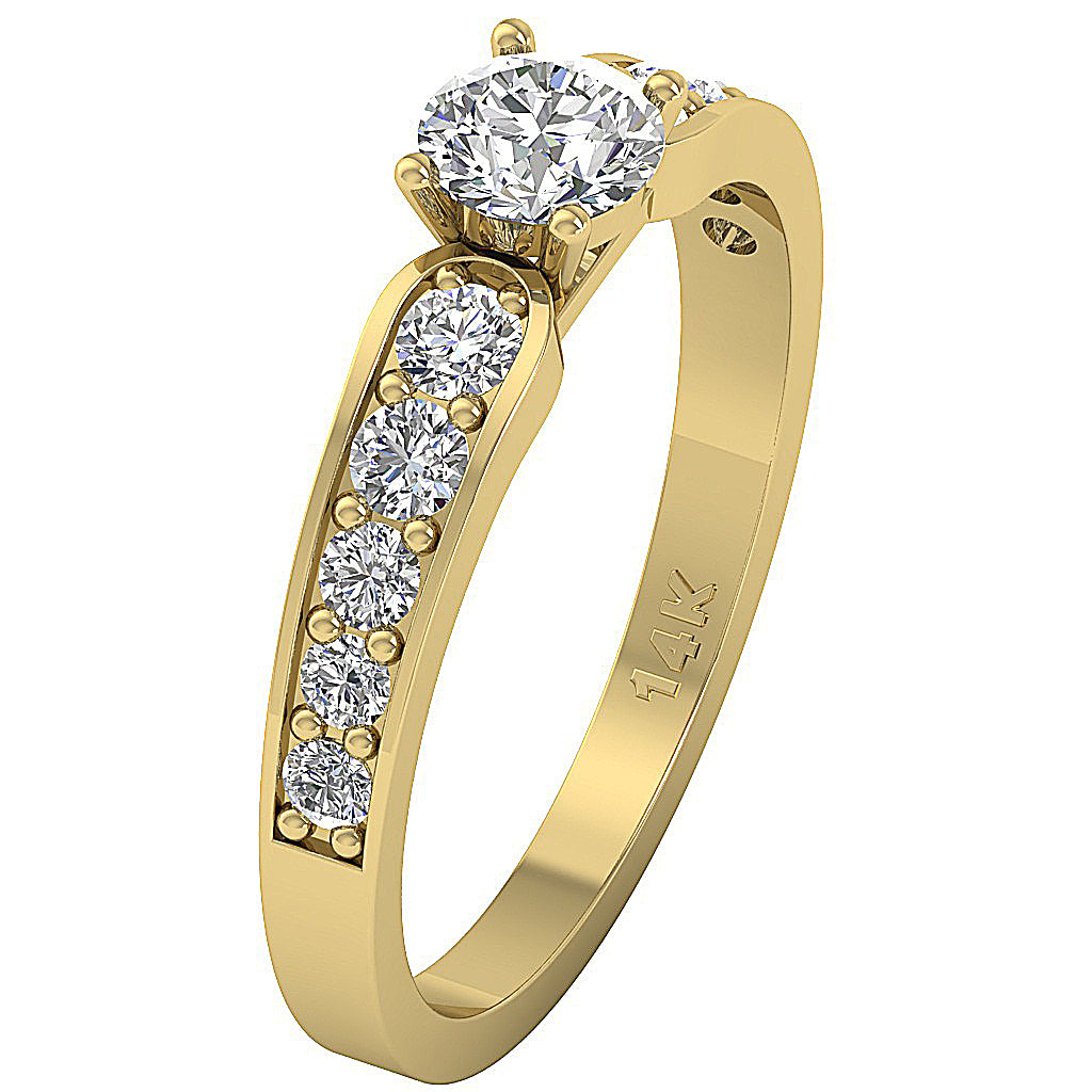 The Flynn 14k White Gold Round Cut Diamond Solitaire Wedding Ring 2 MM