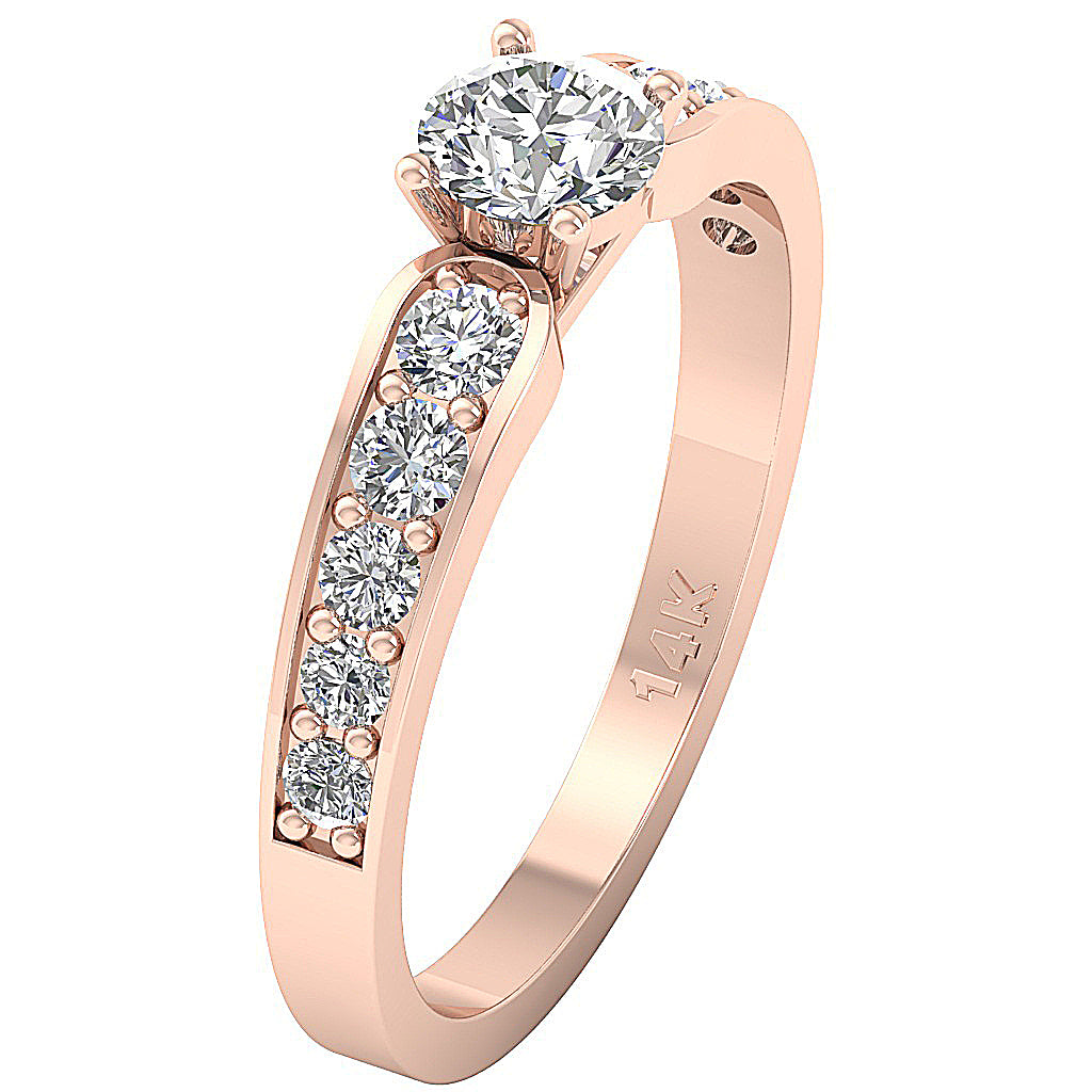 The Flynn 14k White Gold Round Cut Diamond Solitaire Wedding Ring 2 MM