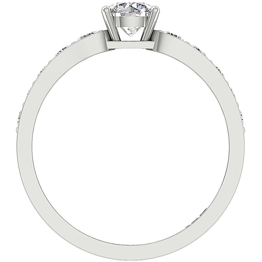 The Flynn 14k White Gold Round Cut Diamond Solitaire Wedding Ring 2 MM