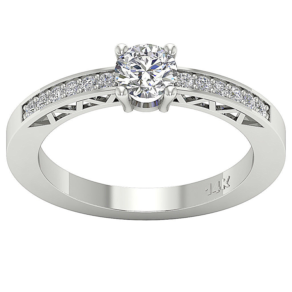 The Harry Designer Solitaire Engagement Ring 14k Rose Gold Natural Diamond