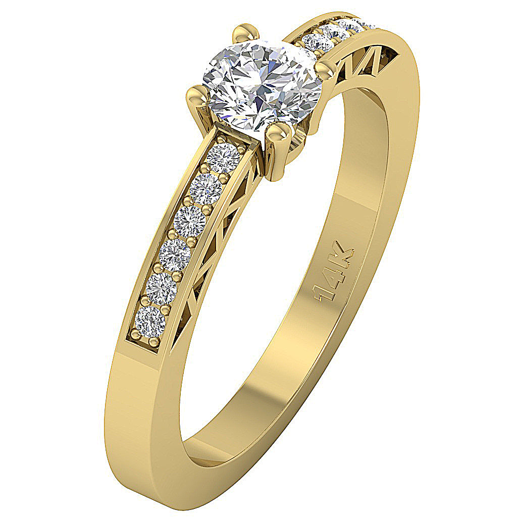 The Harry Designer Solitaire Engagement Ring 14k Rose Gold Natural Diamond