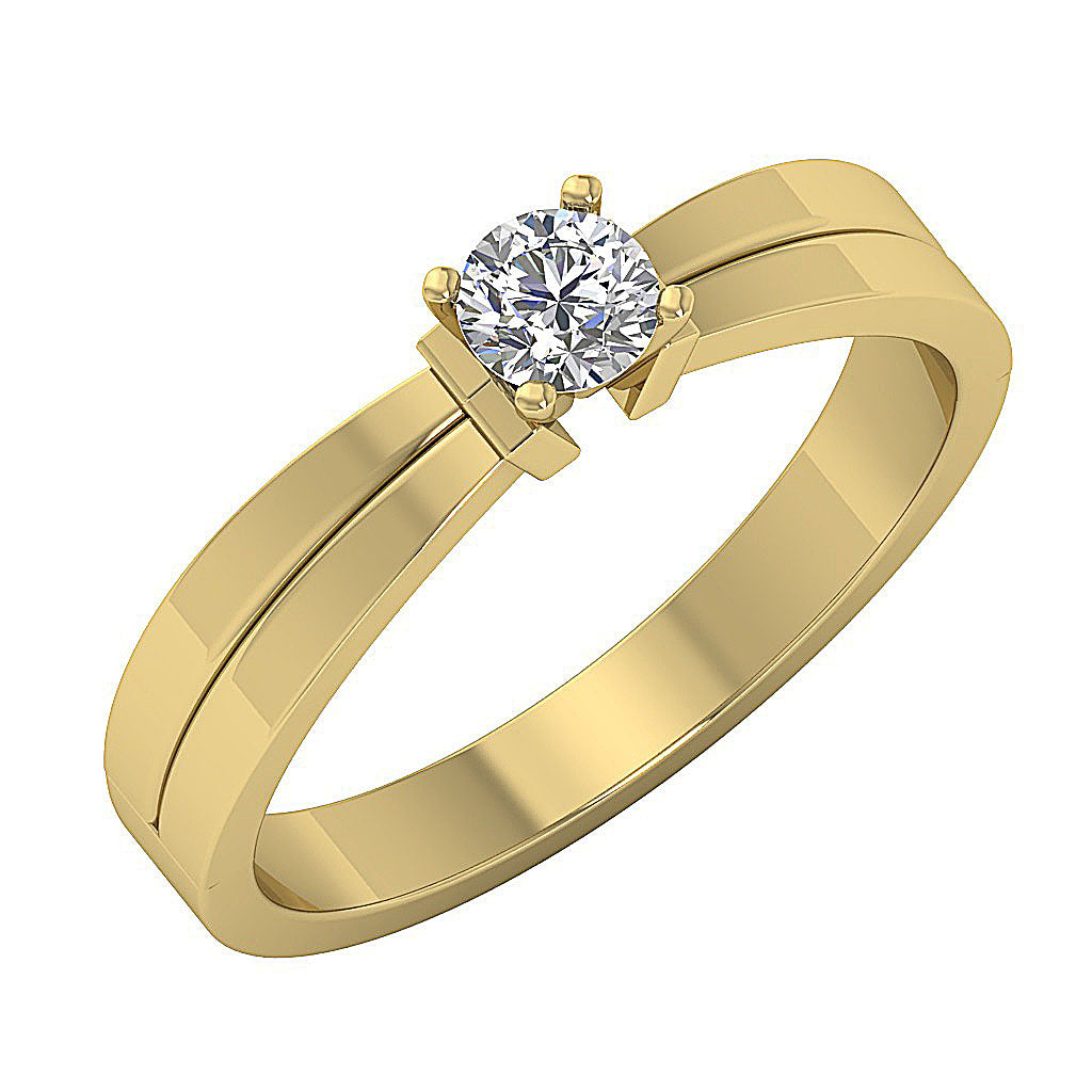 The Brock Excellent Natural Diamond 14k Rose Gold Solitaire Engagement Ring