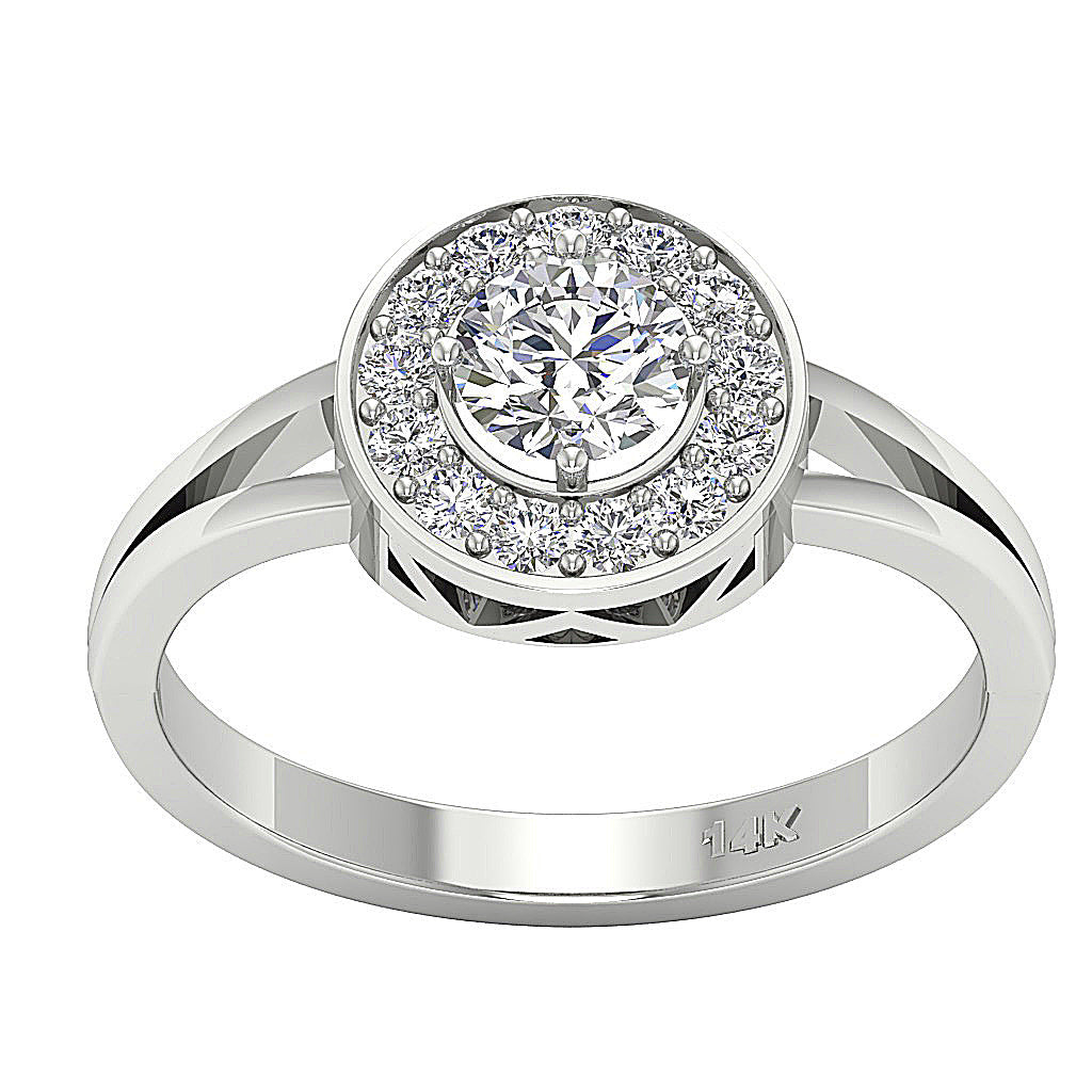 The Cal 14k Solid Yellow Gold Genuine Diamond Solitaire Wedding Ring For Her