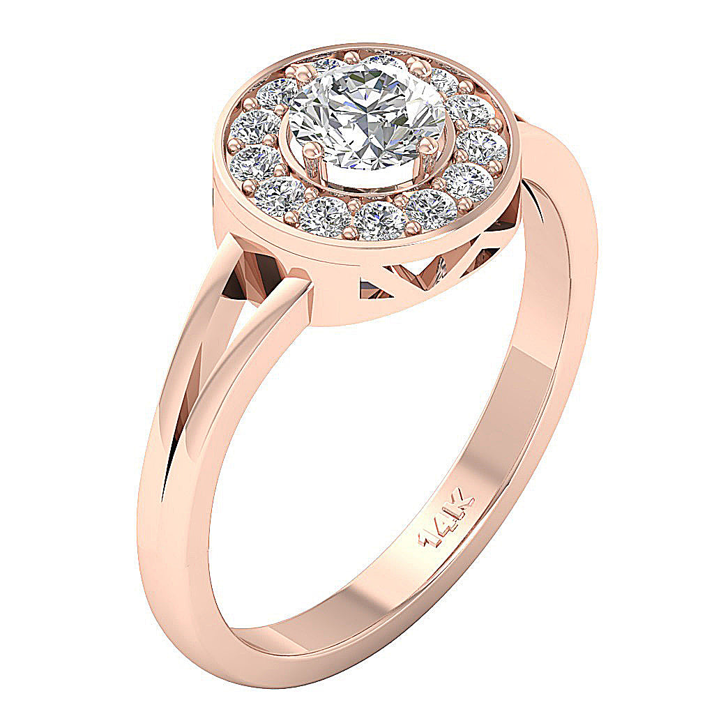 The Cal 14k Solid Yellow Gold Genuine Diamond Solitaire Wedding Ring For Her