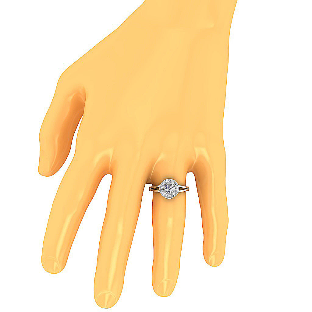 The Cal 14k Solid Yellow Gold Genuine Diamond Solitaire Wedding Ring For Her