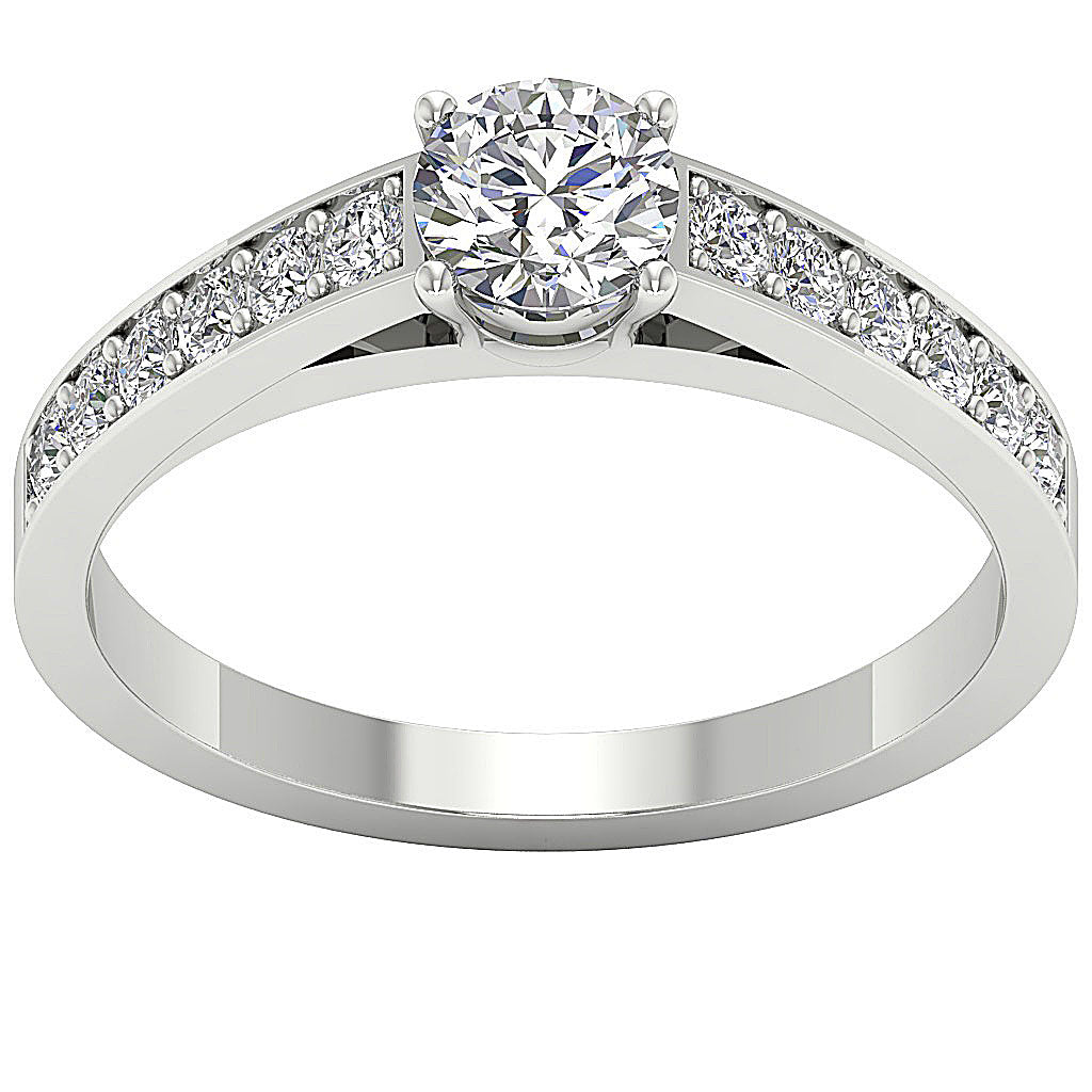 The Lachlan 14k Yellow Gold Genuine Diamond Solitaire Anniversary Ring Prong Set