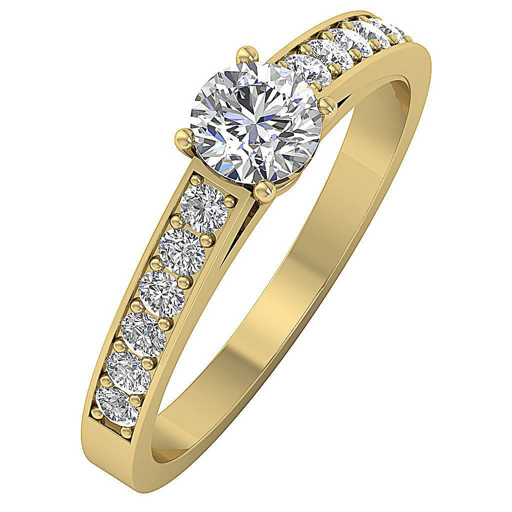 The Lachlan 14k Yellow Gold Genuine Diamond Solitaire Anniversary Ring Prong Set