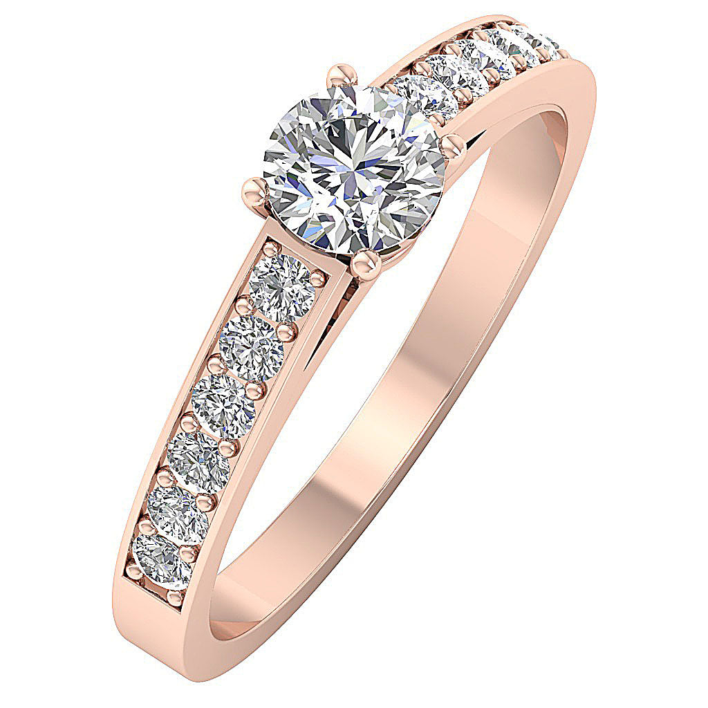 The Lachlan 14k Yellow Gold Genuine Diamond Solitaire Anniversary Ring Prong Set