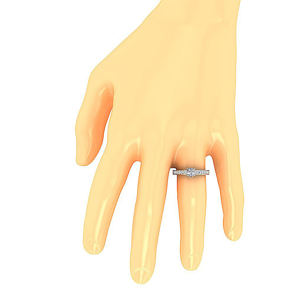 The Lachlan 14k Yellow Gold Genuine Diamond Solitaire Anniversary Ring Prong Set