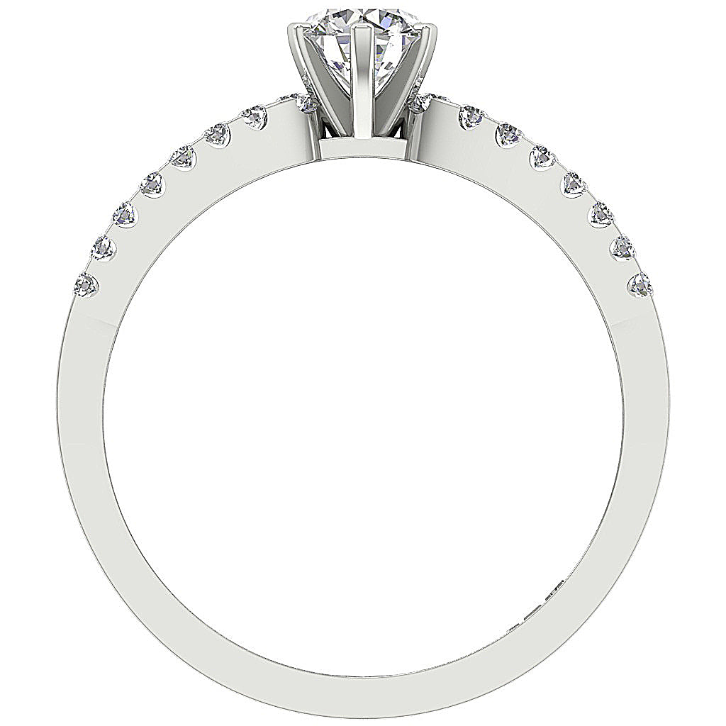 The Misael Solitaire With Accents Round Diamond Anniversary Ring 14k Solid Gold