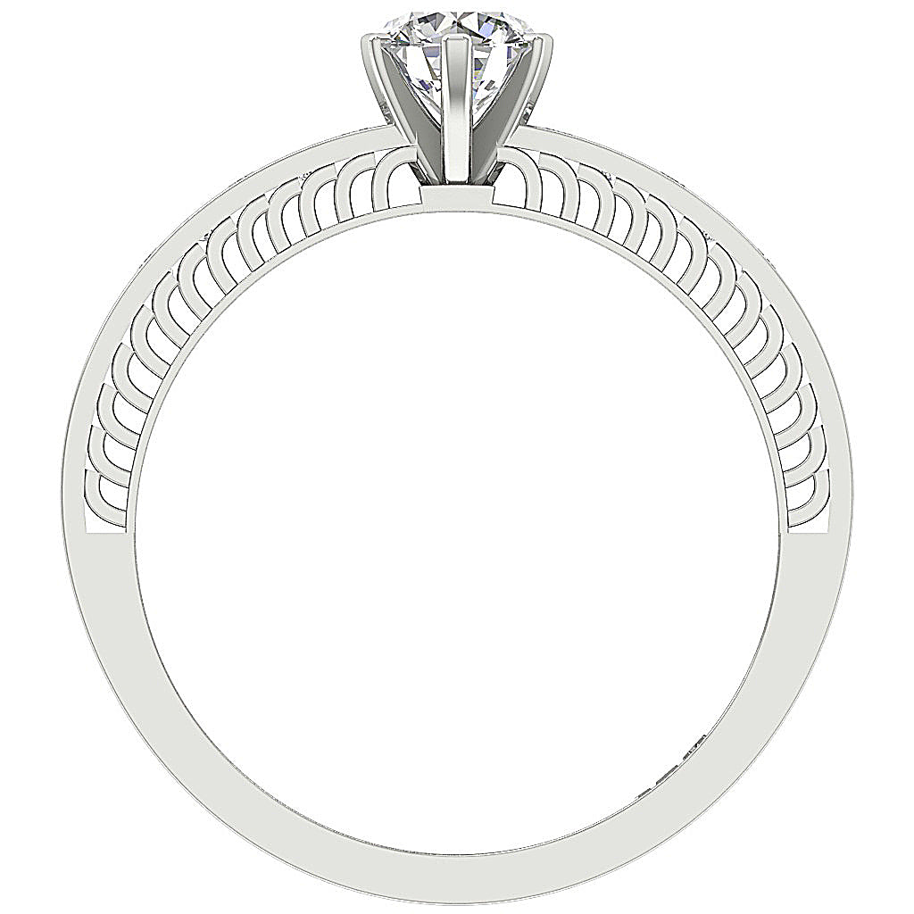 The Carmelo For Women Solitaire Engagement Ring 14k Solid Gold Round Diamond