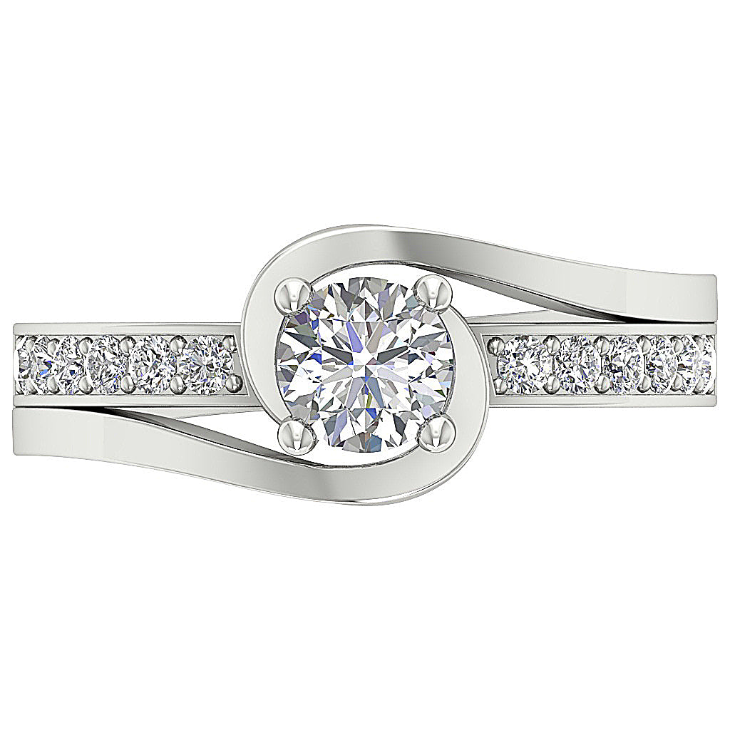 The Landen Gorgeous 14k Solid Gold Genuine Diamond Solitaire Anniversary Ring