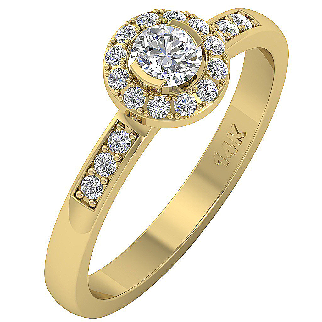The Alfredo Diamond 14k White Gold Halo Solitaire Engagement Wedding Ring