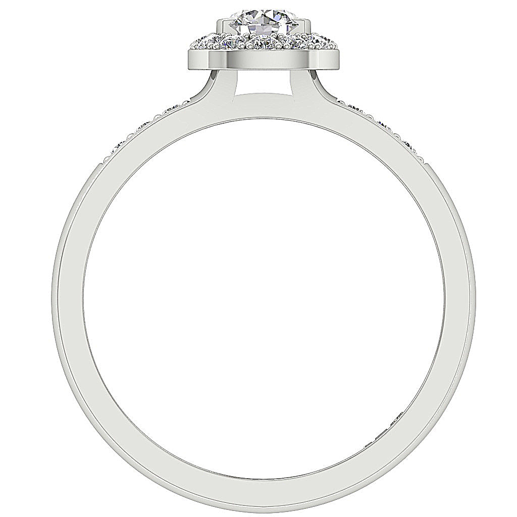 The Alfredo Diamond 14k White Gold Halo Solitaire Engagement Wedding Ring
