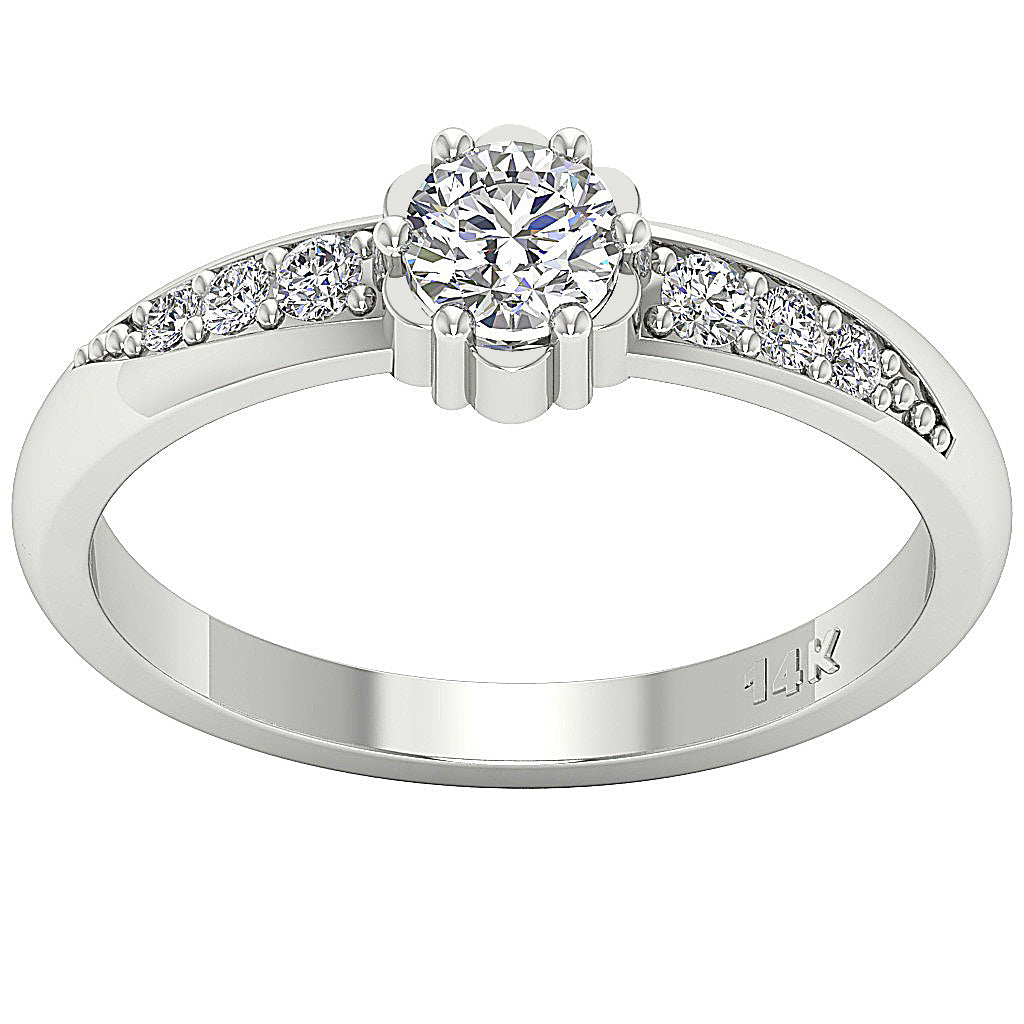 The Alberto Unique 14k Rose Gold Genuine Diamond Solitaire Wedding Ring
